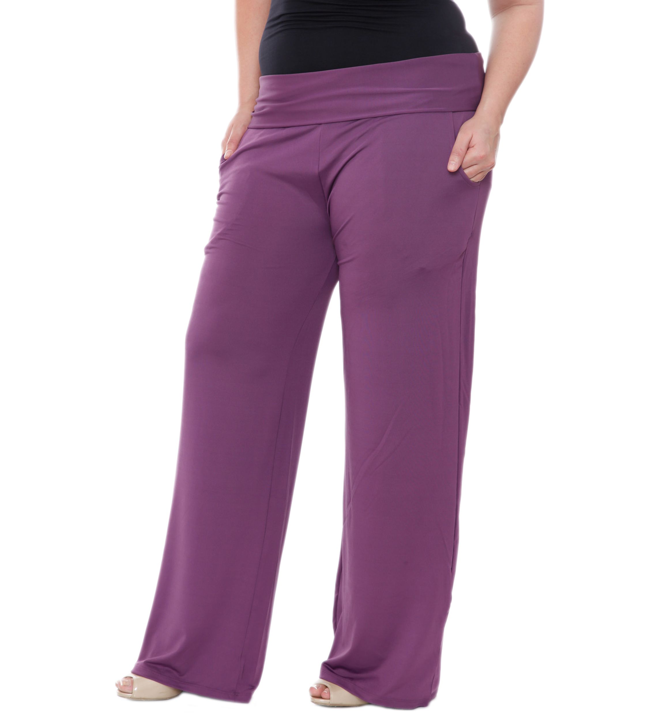 Plus Size Solid Palazzo Pants