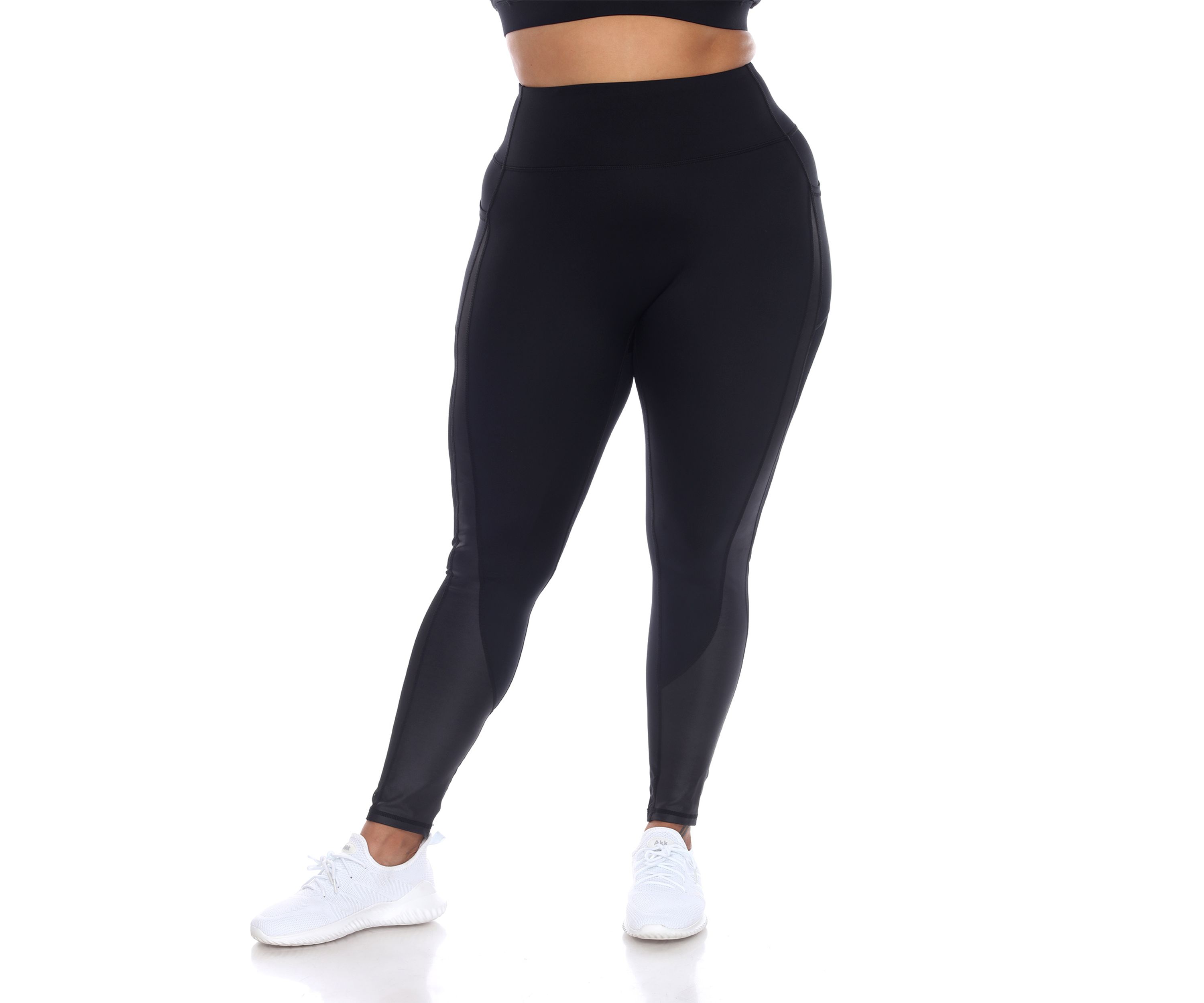 Plus Size High-Waist Mesh Fitness Leggings