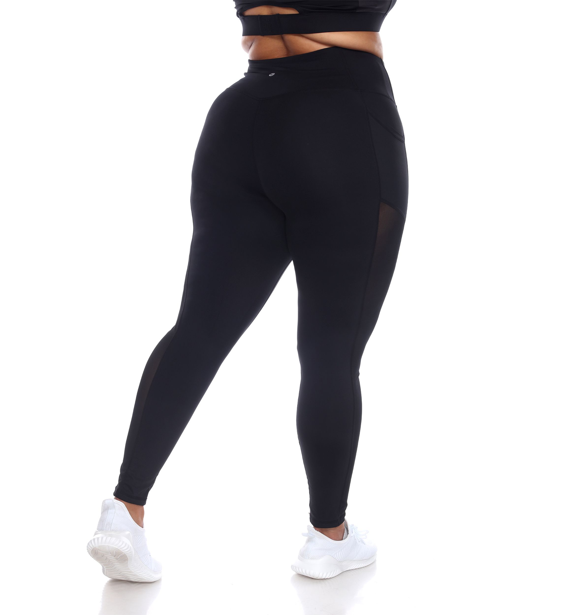 Plus Size High-Waist Mesh Fitness Leggings