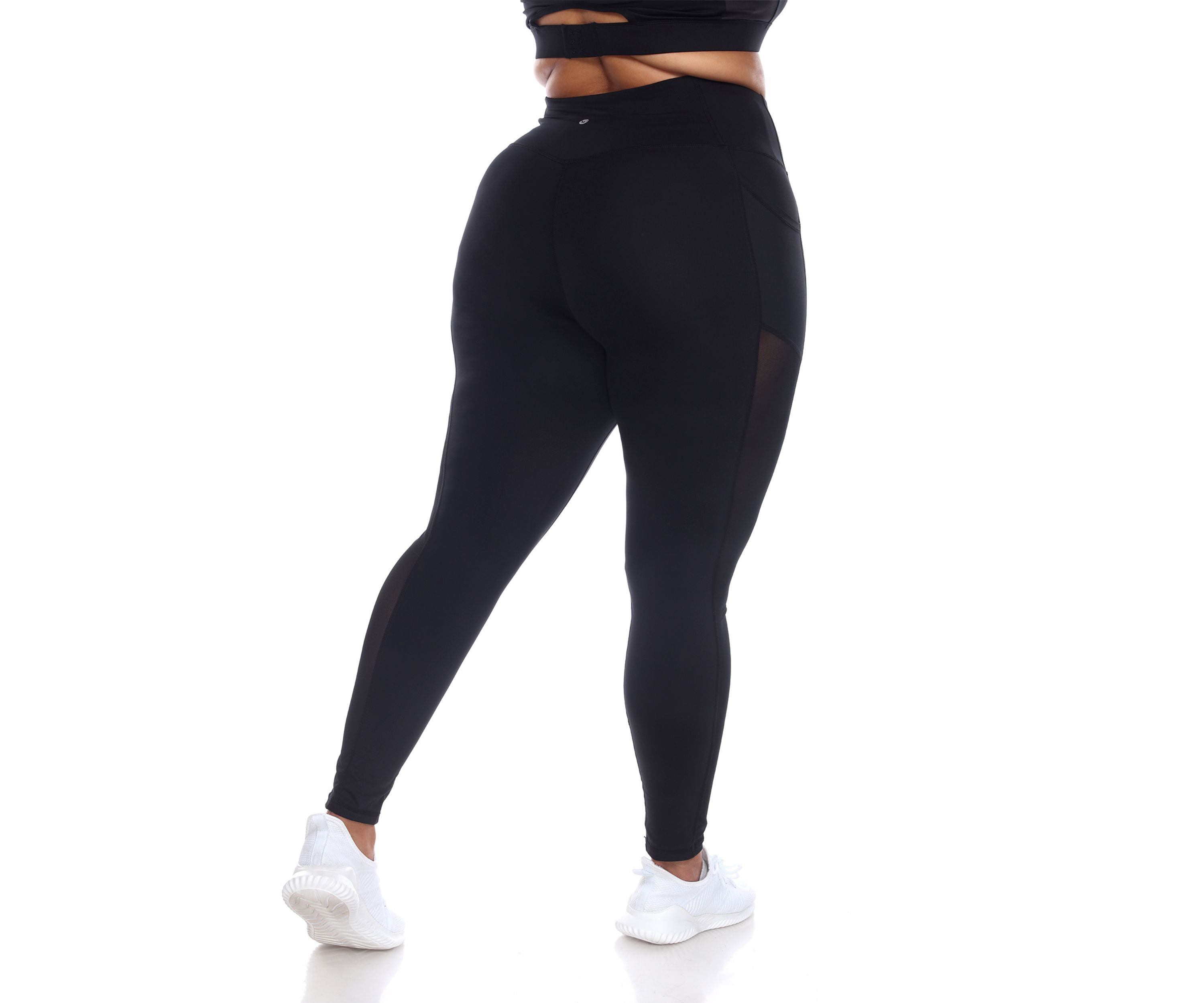 Plus Size High-Waist Mesh Fitness Leggings