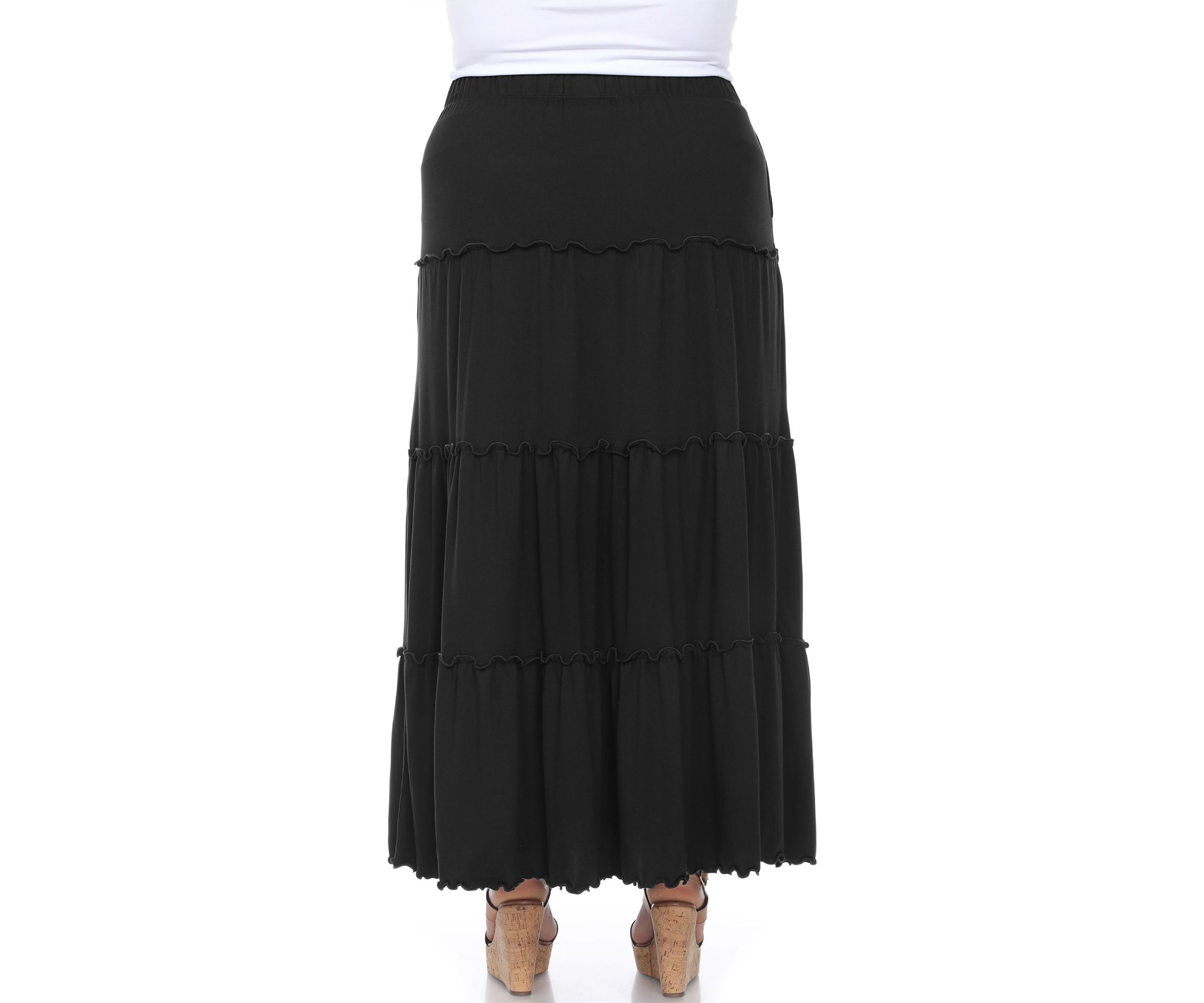 Plus Size Tiered Maxi Skirt