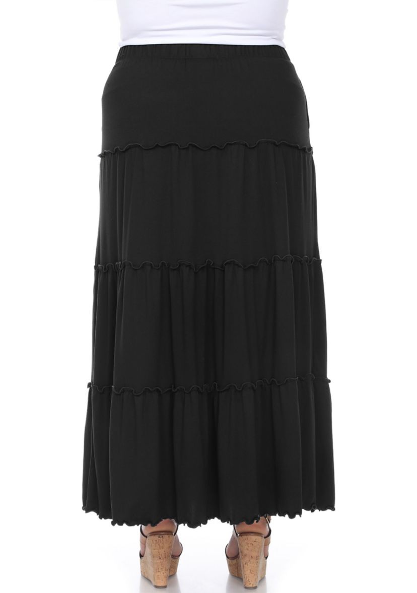 Plus Size Tiered Maxi Skirt