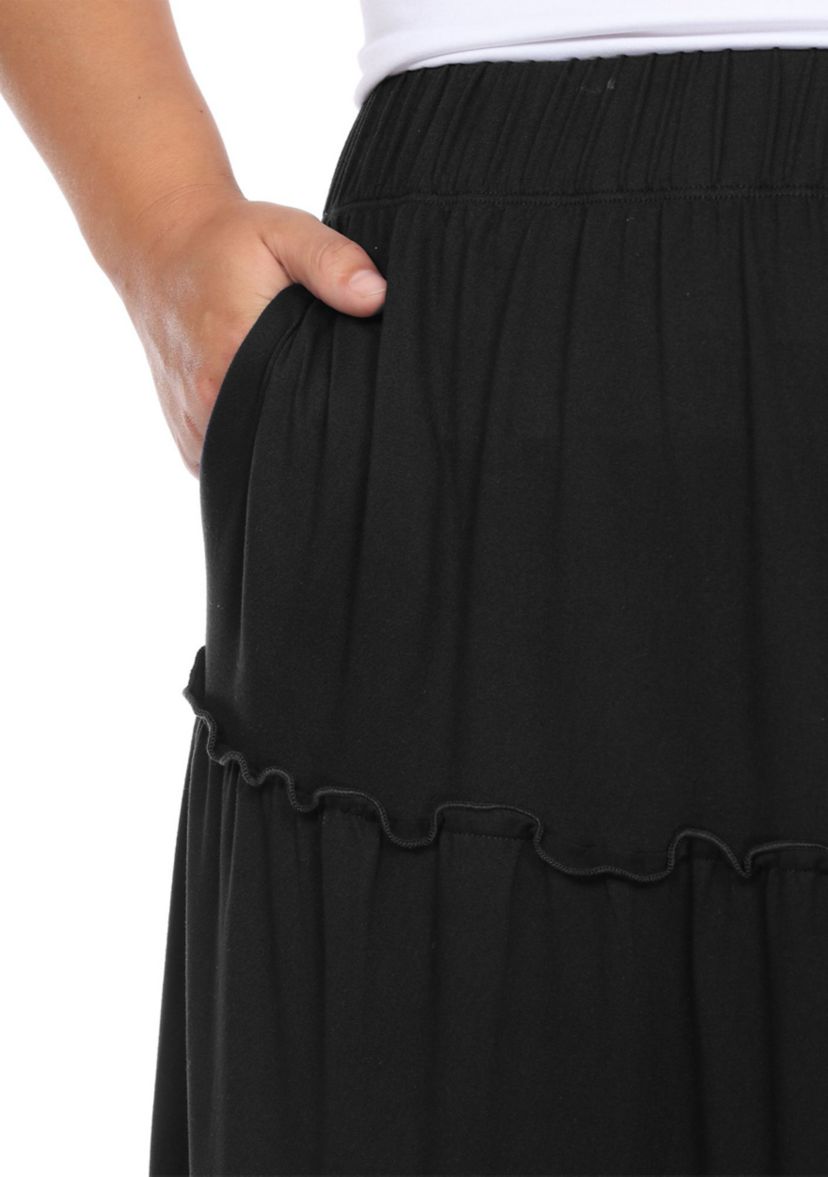 Plus Size Tiered Maxi Skirt