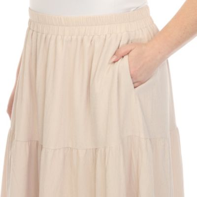 Plus Pleated Tiered Maxi Skirt