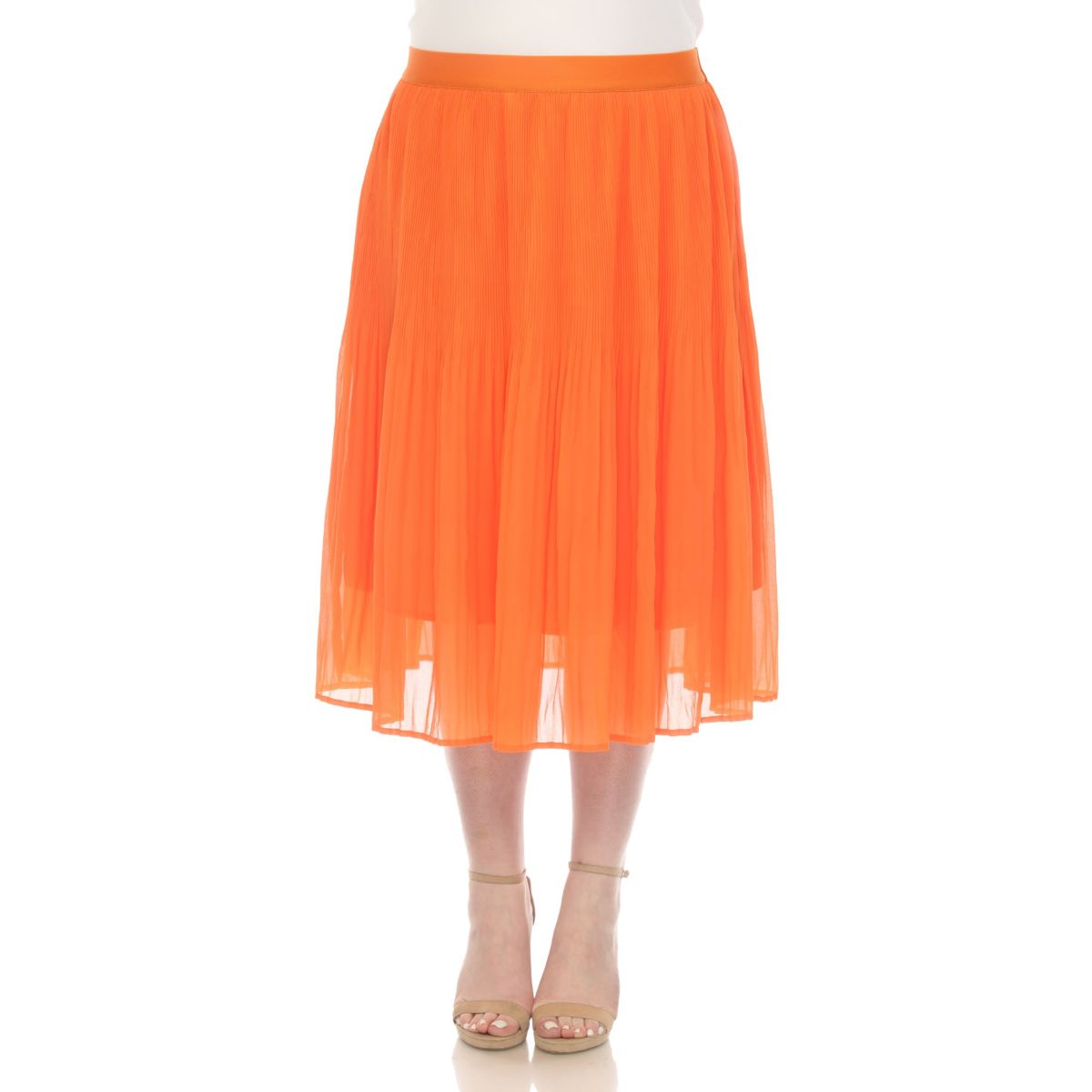Plus Size Chiffon Midi Skirt