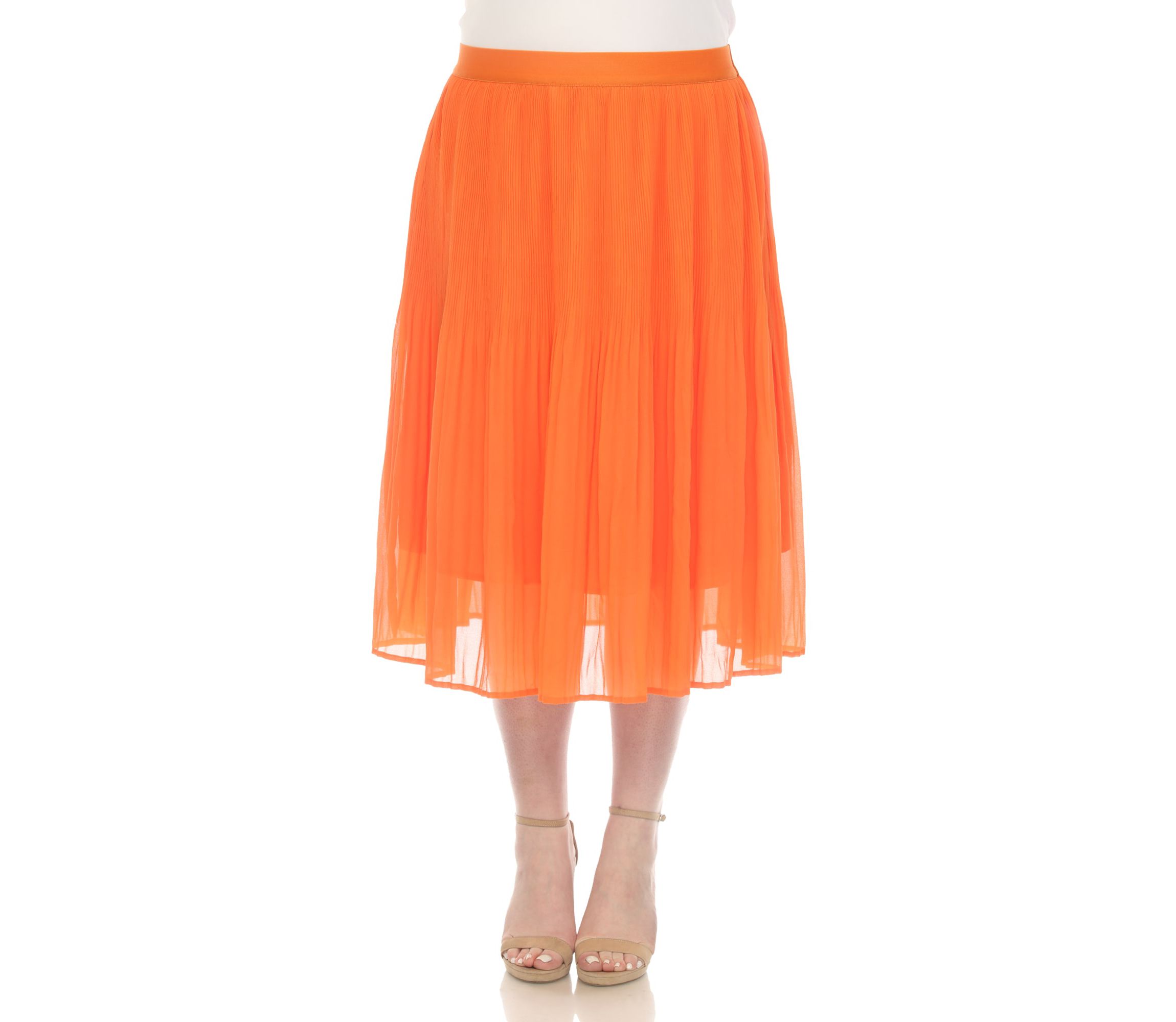 Plus Size Chiffon Midi Skirt