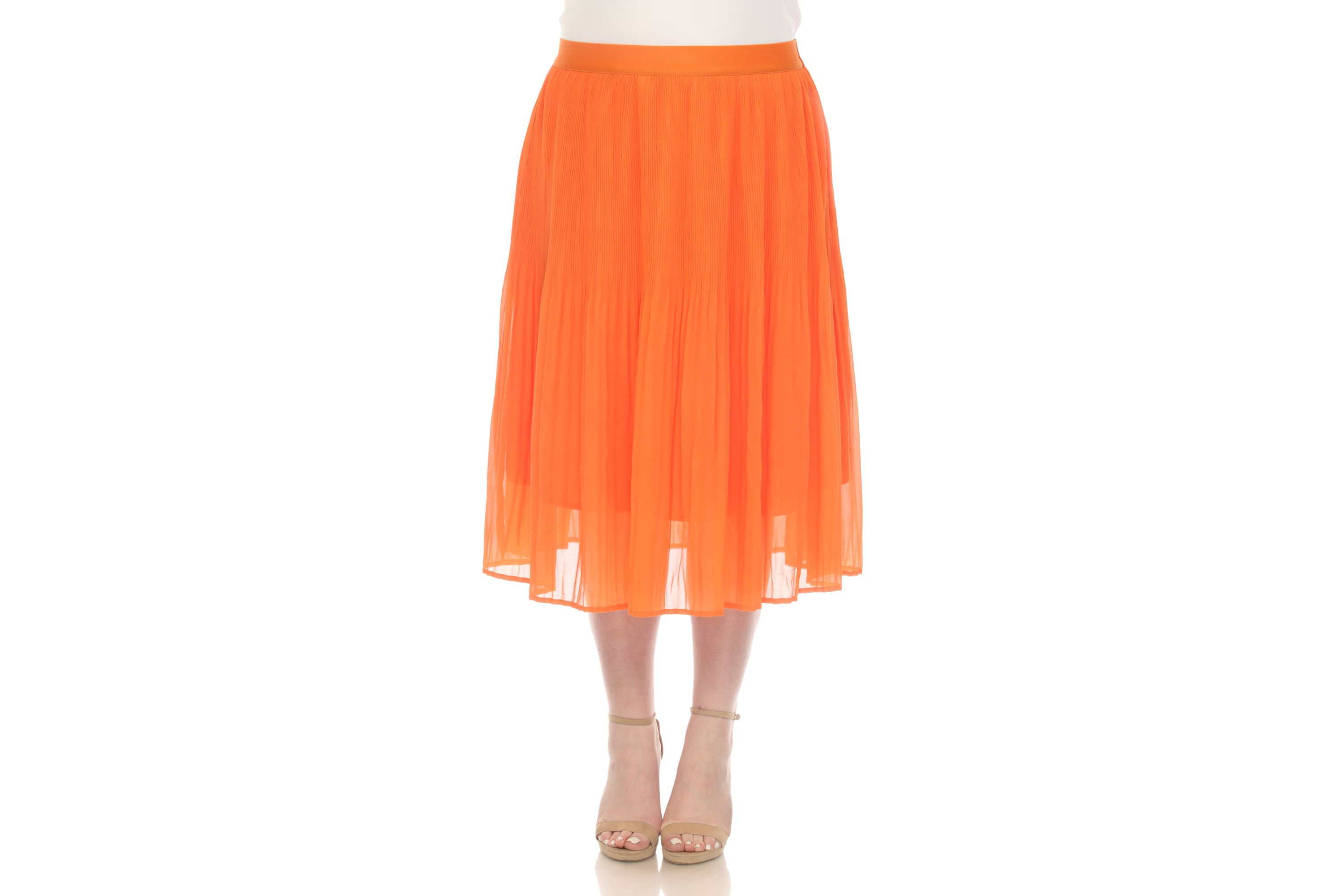 Plus Size Chiffon Midi Skirt