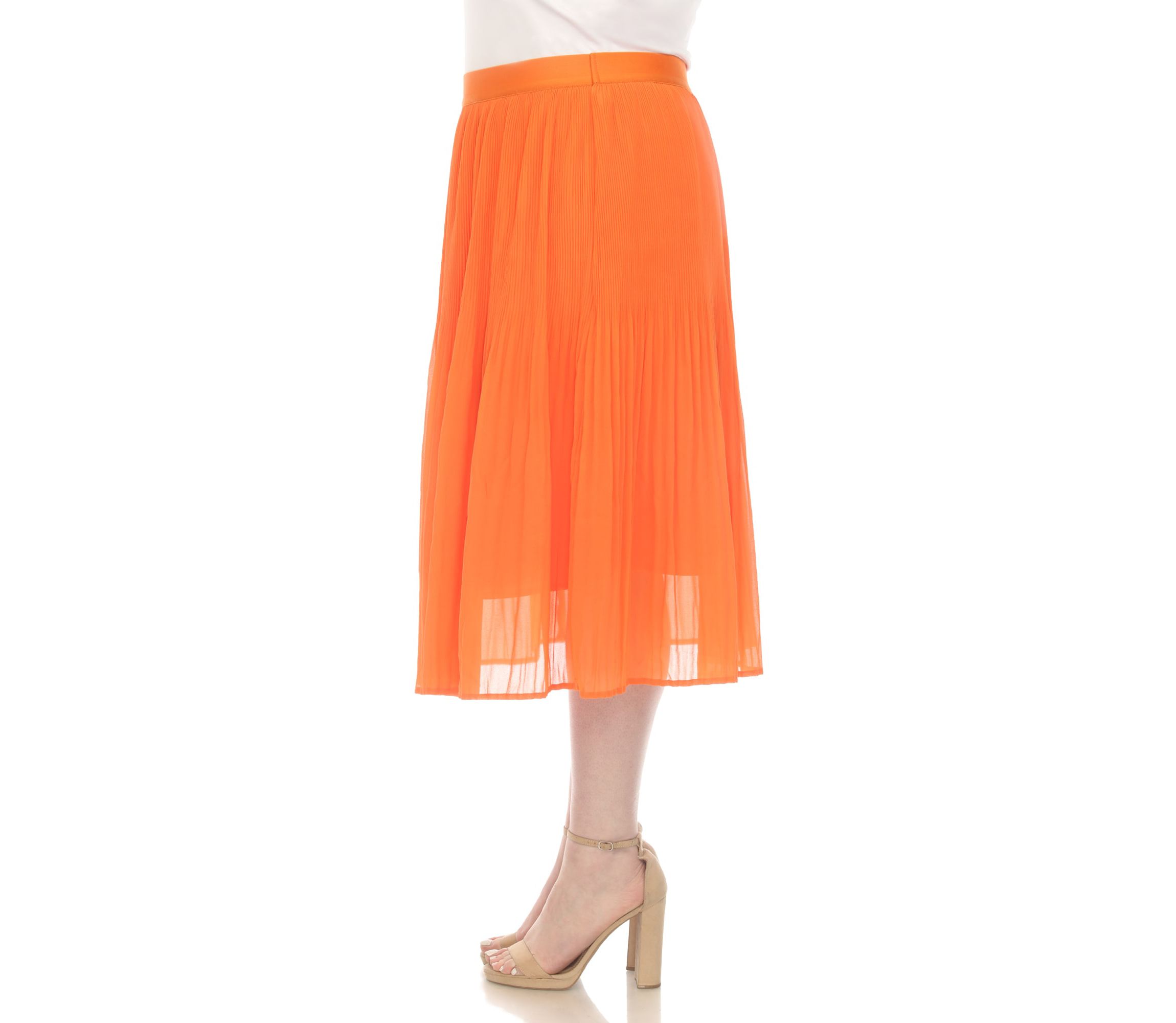 Plus Size Chiffon Midi Skirt