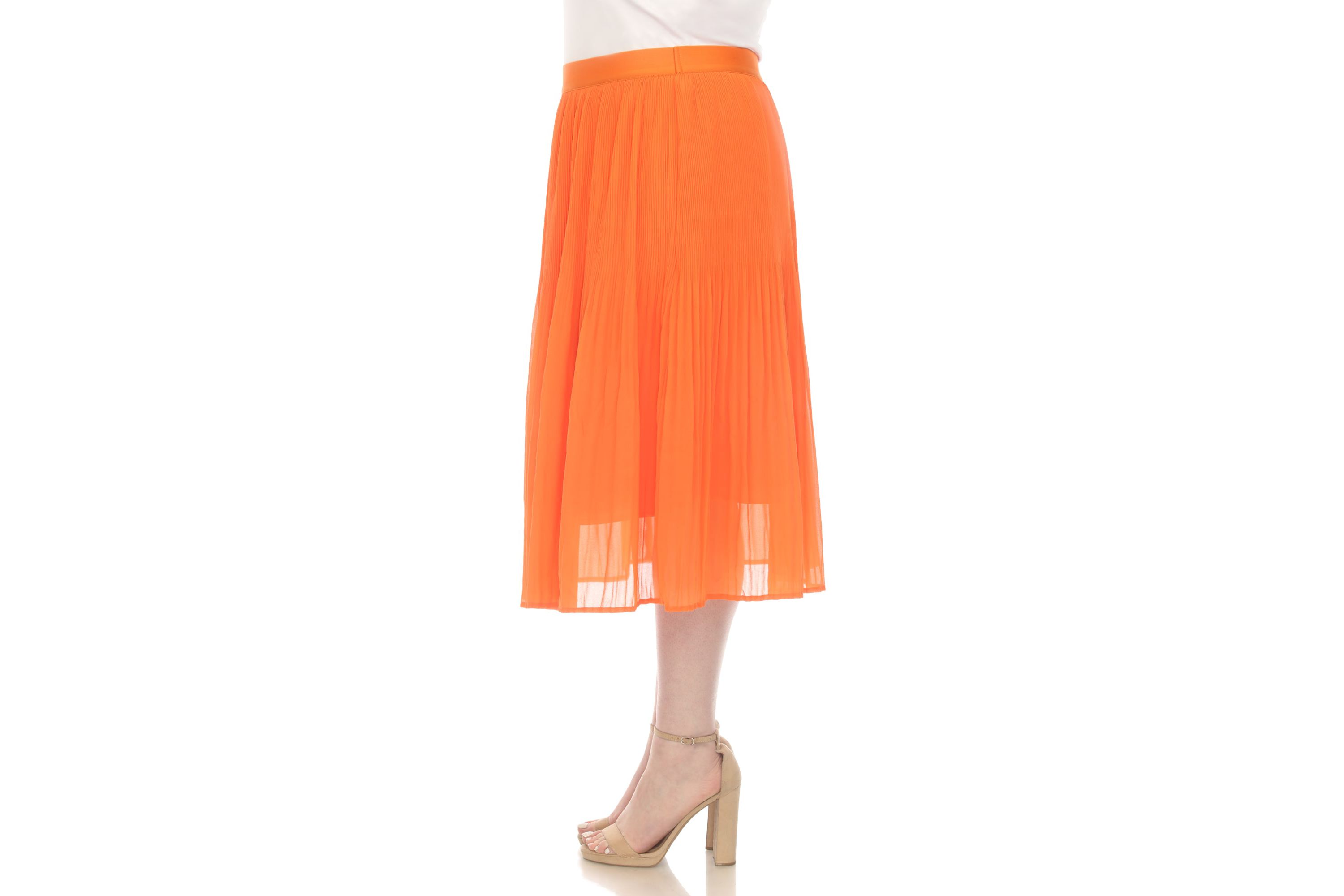 Plus Size Chiffon Midi Skirt