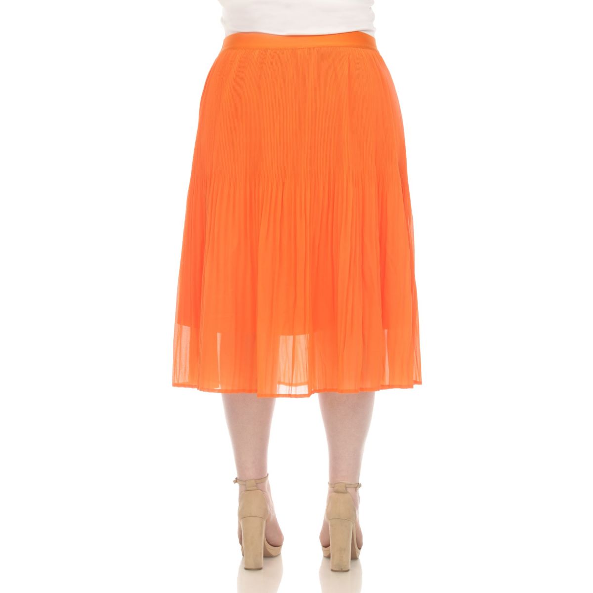 Plus Size Chiffon Midi Skirt