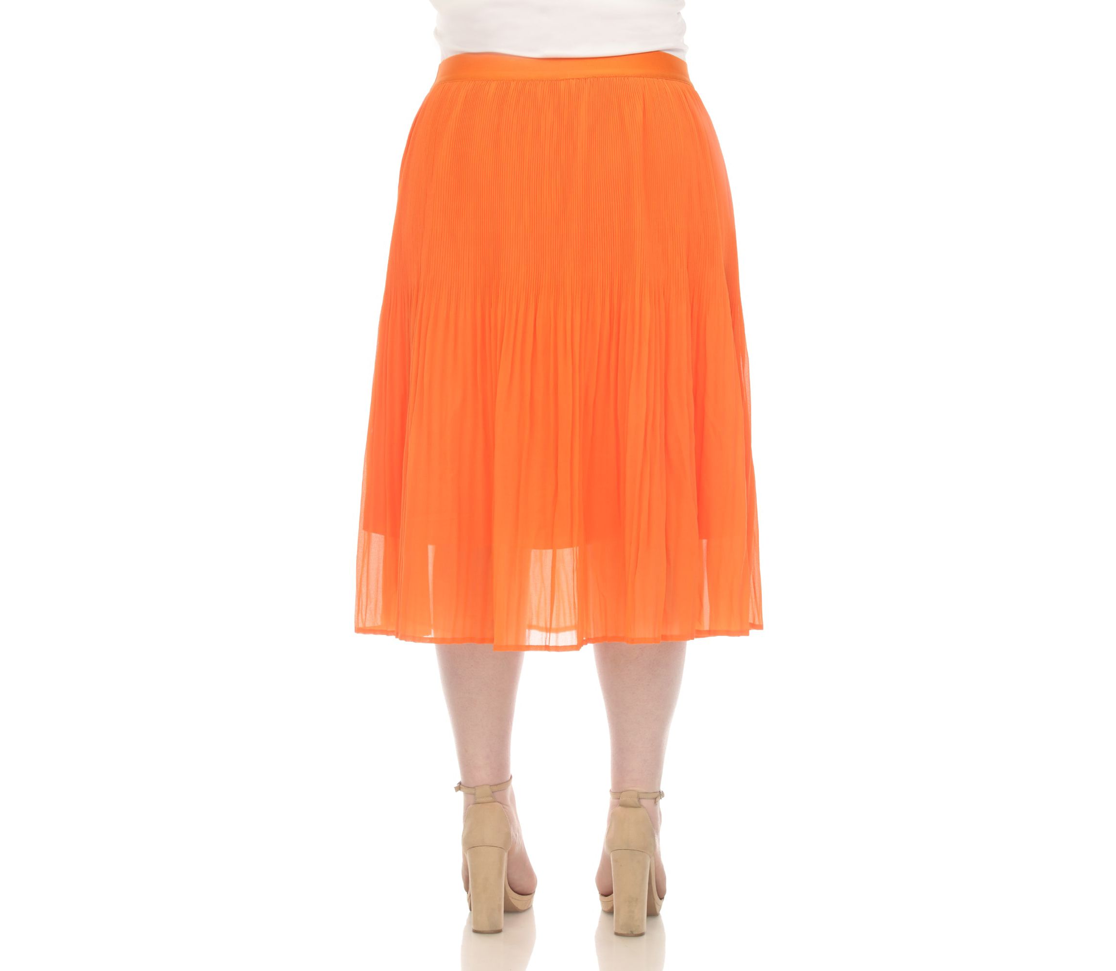 Plus Size Chiffon Midi Skirt