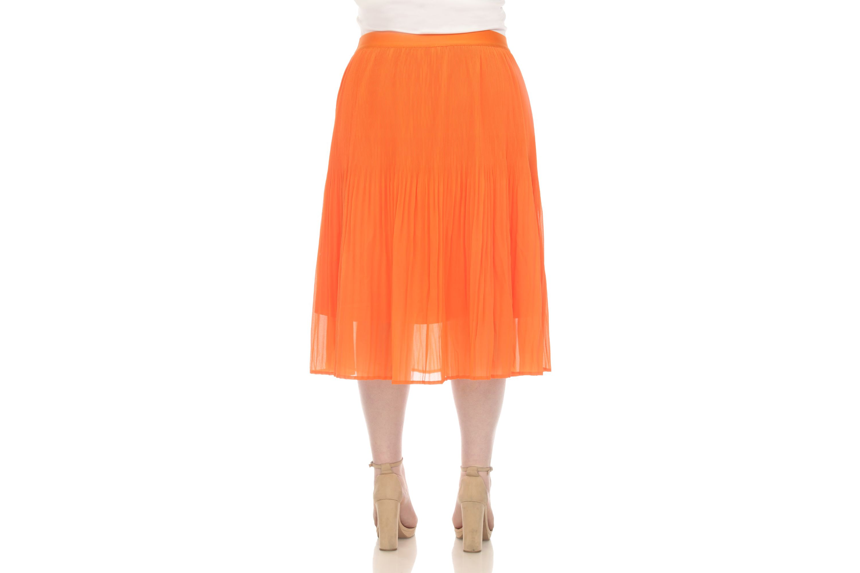 Plus Size Chiffon Midi Skirt