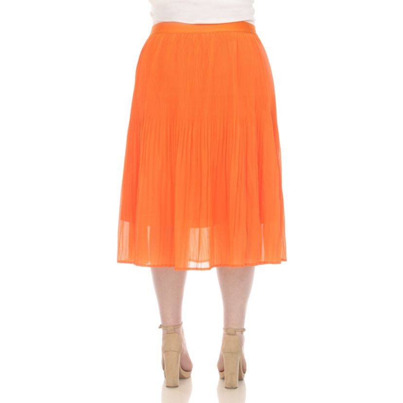 Plus Size Chiffon Midi Skirt