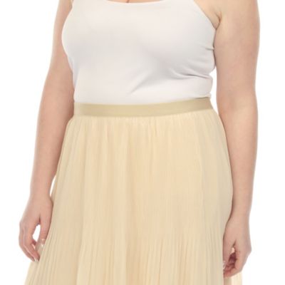 Plus Chiffon Midi Skirt