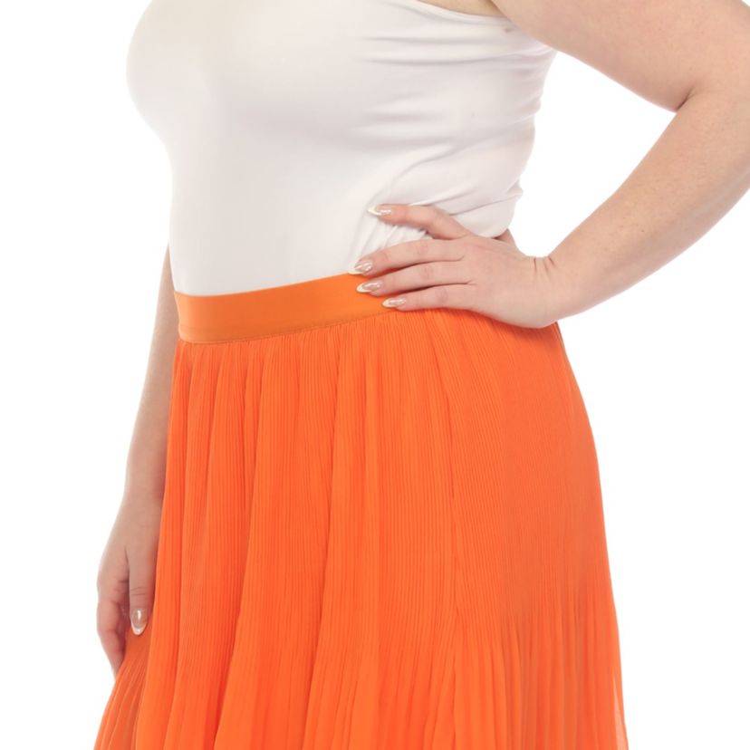 Plus Size Chiffon Midi Skirt