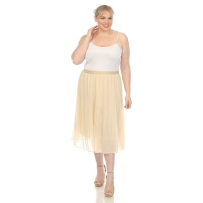 Plus Chiffon Midi Skirt