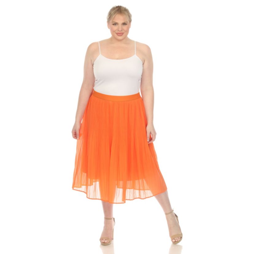 Plus Size Chiffon Midi Skirt