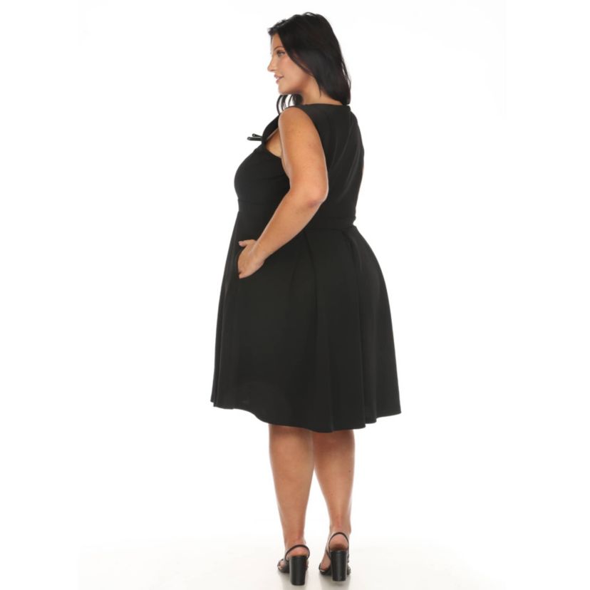 Plus Size Solid Fit and Flare Dress