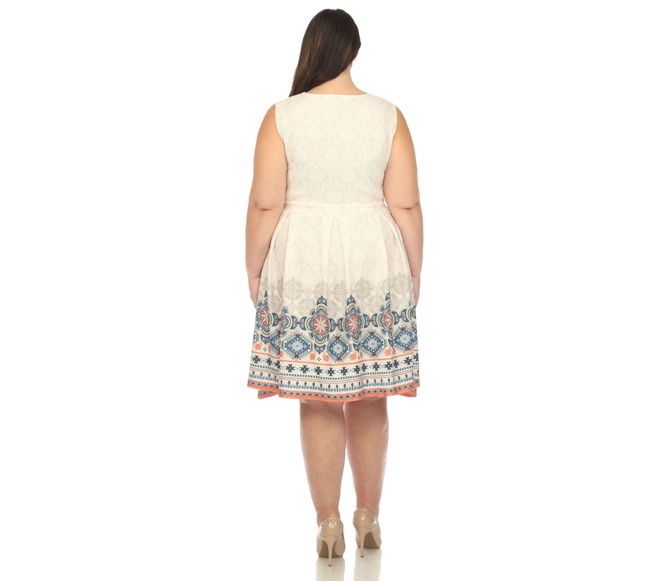 Plus Size Fit and Flare Knee Length Dress