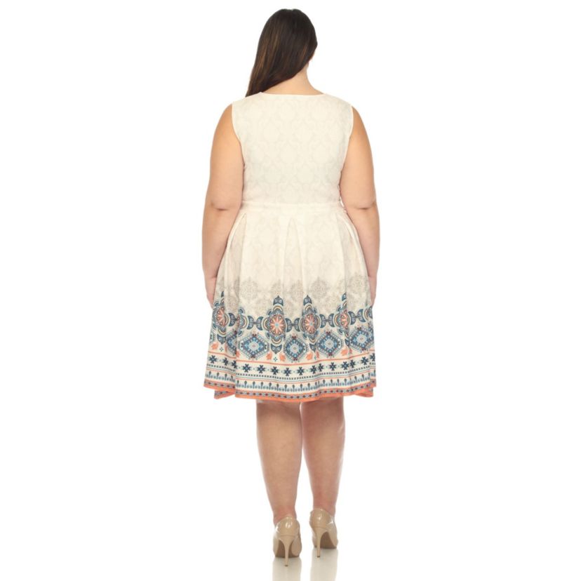 Plus Size Fit and Flare Knee Length Dress