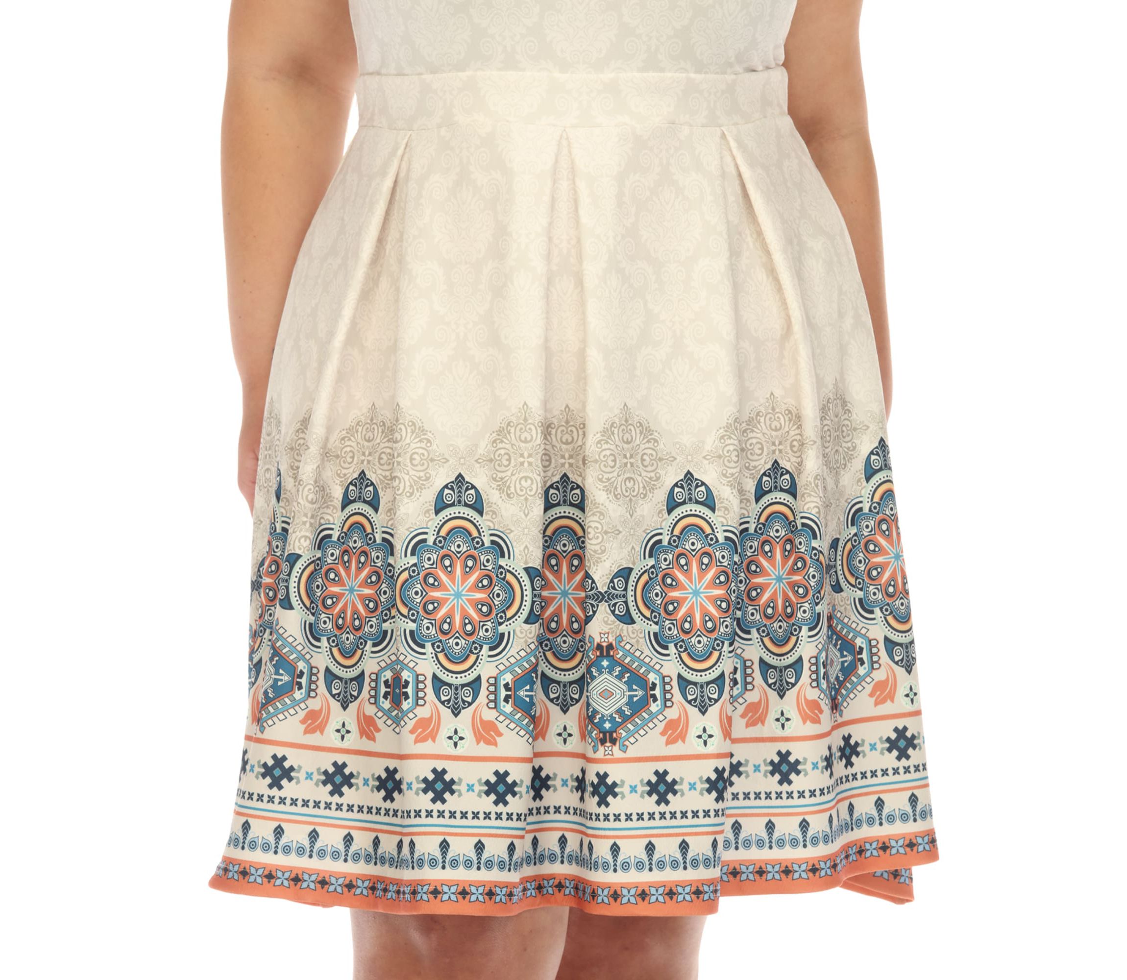 Plus Size Fit and Flare Knee Length Dress
