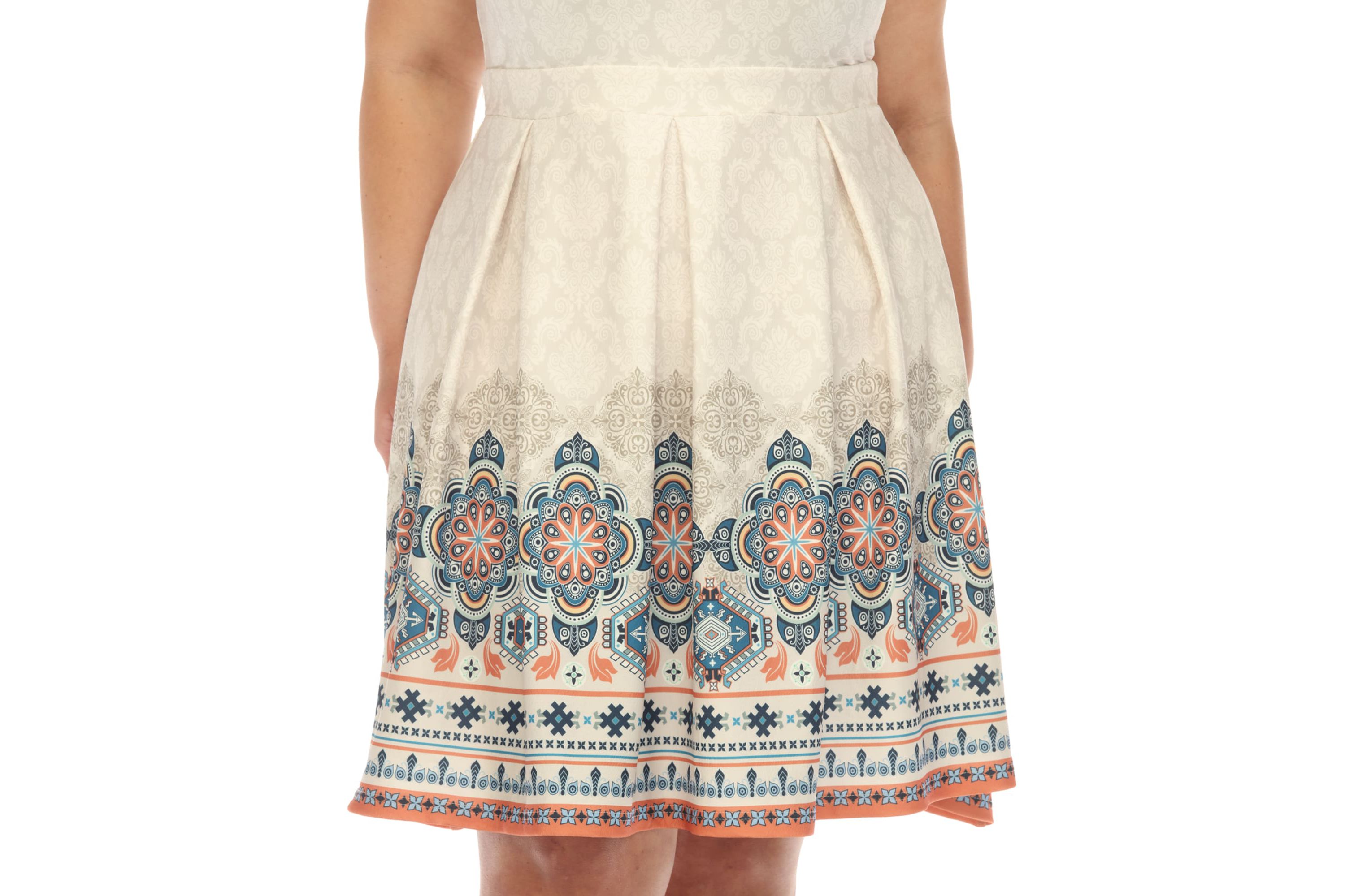 Plus Size Fit and Flare Knee Length Dress