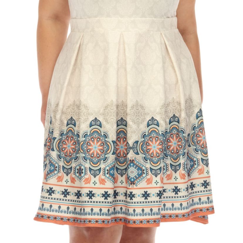 Plus Size Fit and Flare Knee Length Dress
