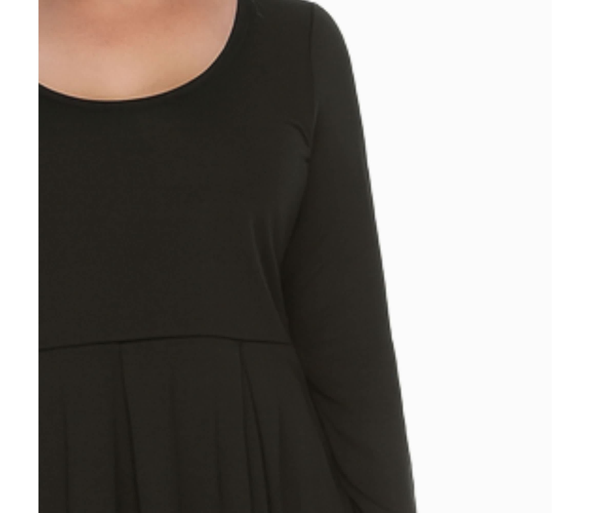Plus Size Classic Long Sleeve Fit and Flare Dress
