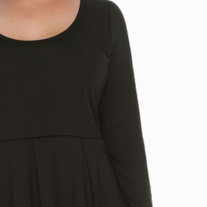 Plus Size Classic Long Sleeve Fit and Flare Dress