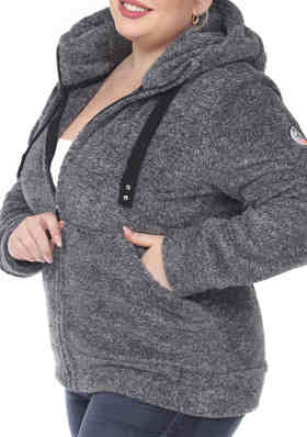 Womens Warm Fleece Hooded Jacket With Belt Coat Top Plus Sizes 8-20 