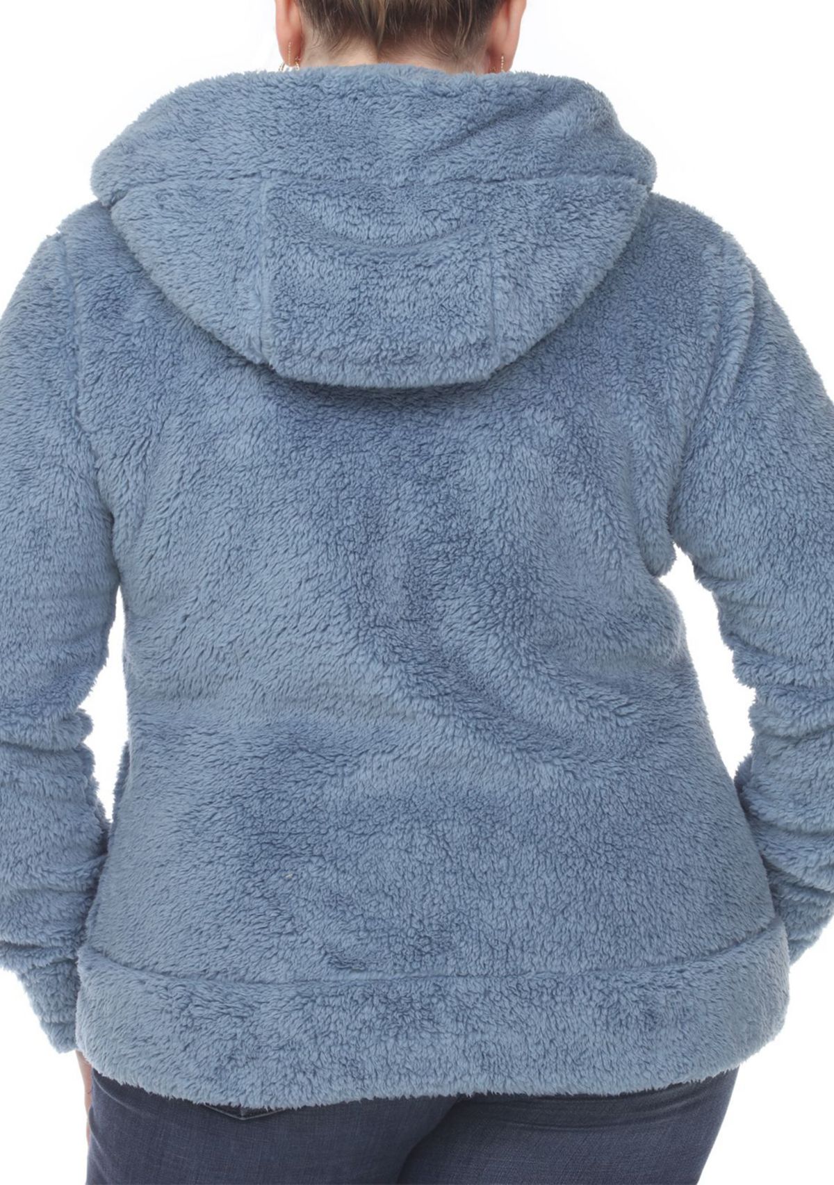 Plus Size Hooded Sherpa Jacket