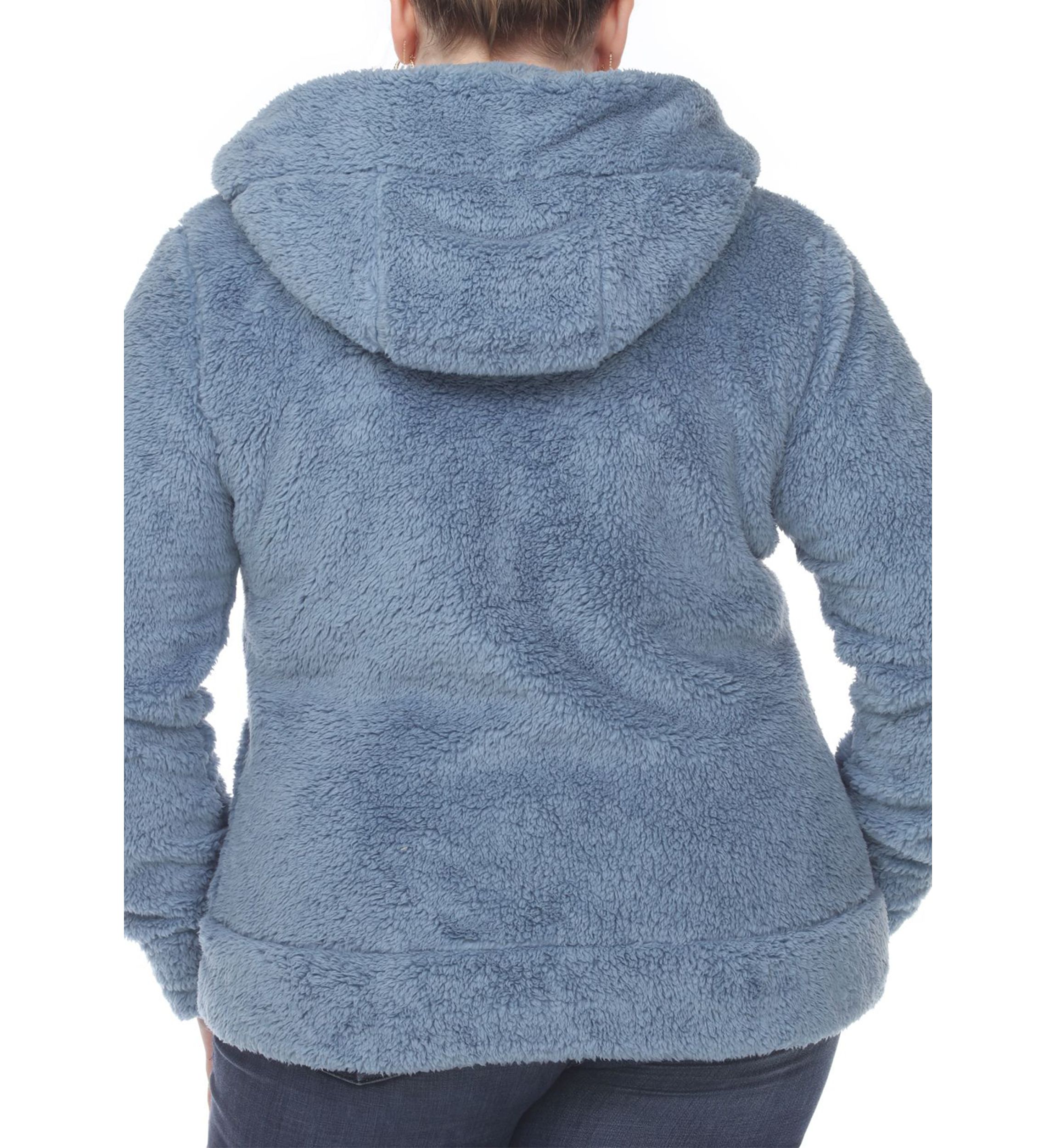 Plus Size Hooded Sherpa Jacket