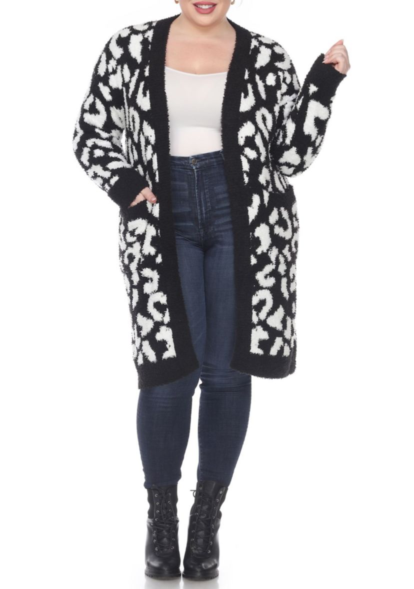 PS Leopard Print Open Front Sherpa Coat