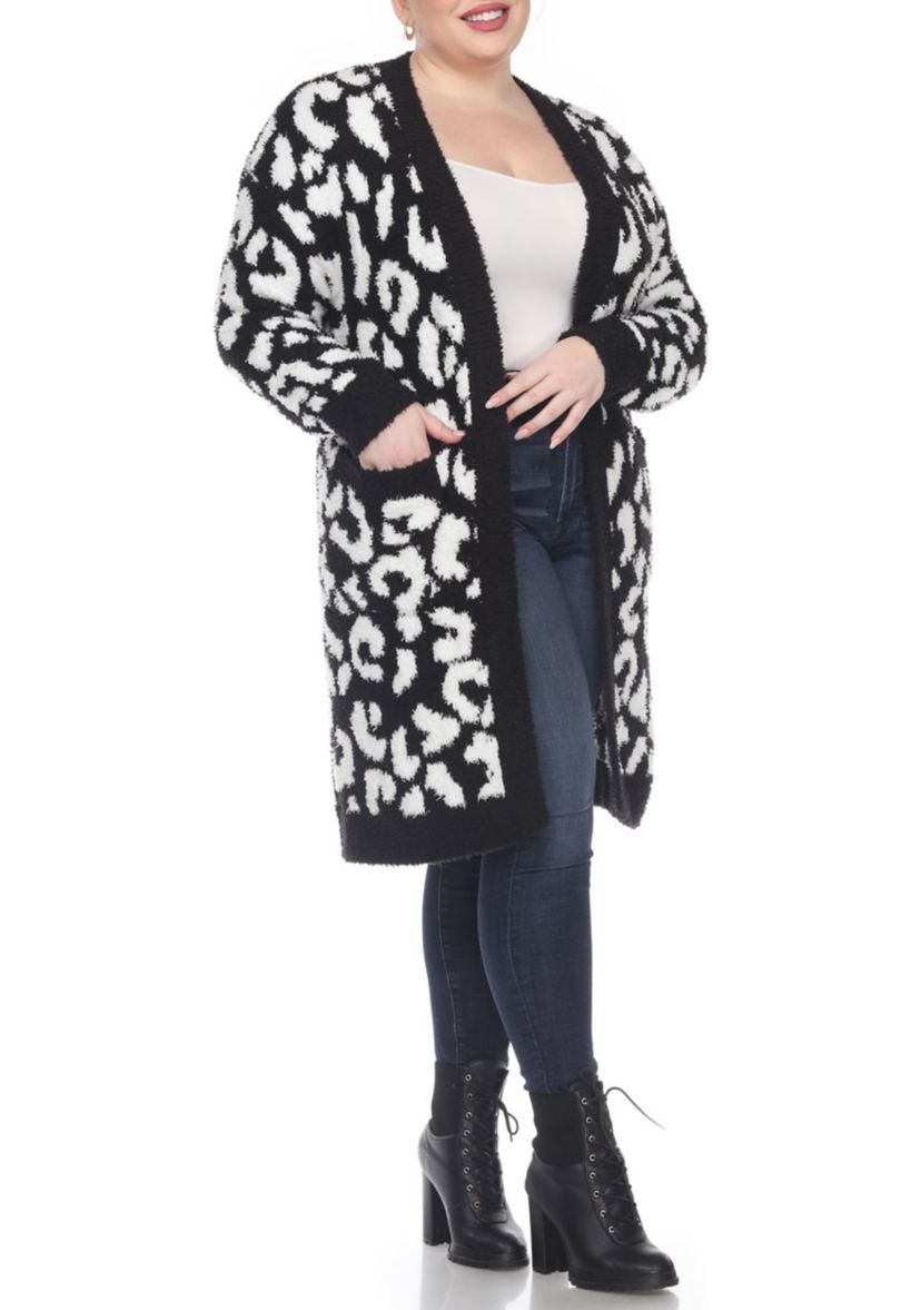 PS Leopard Print Open Front Sherpa Coat