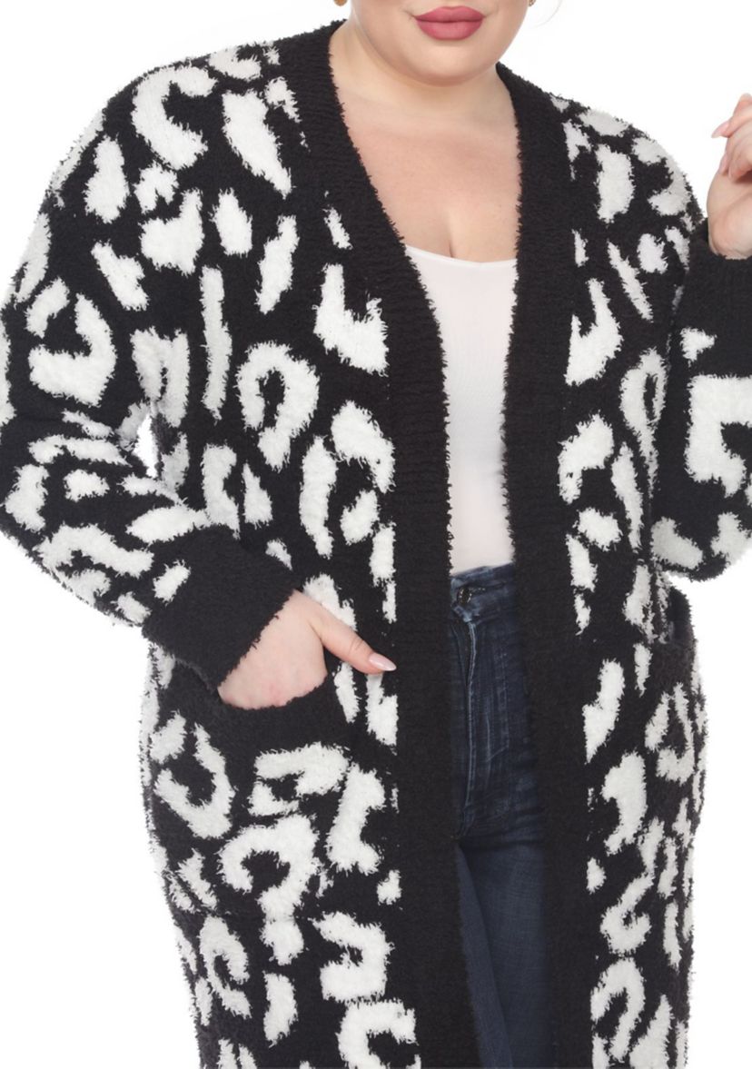 PS Leopard Print Open Front Sherpa Coat