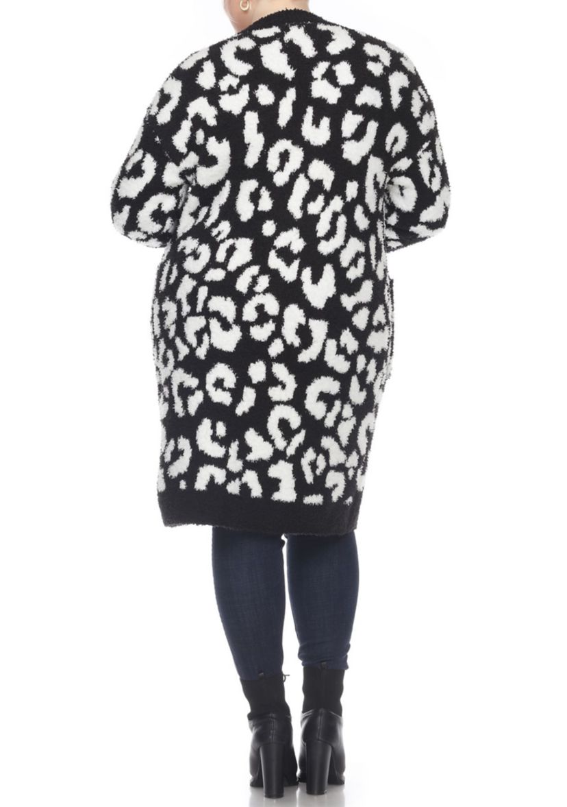 PS Leopard Print Open Front Sherpa Coat