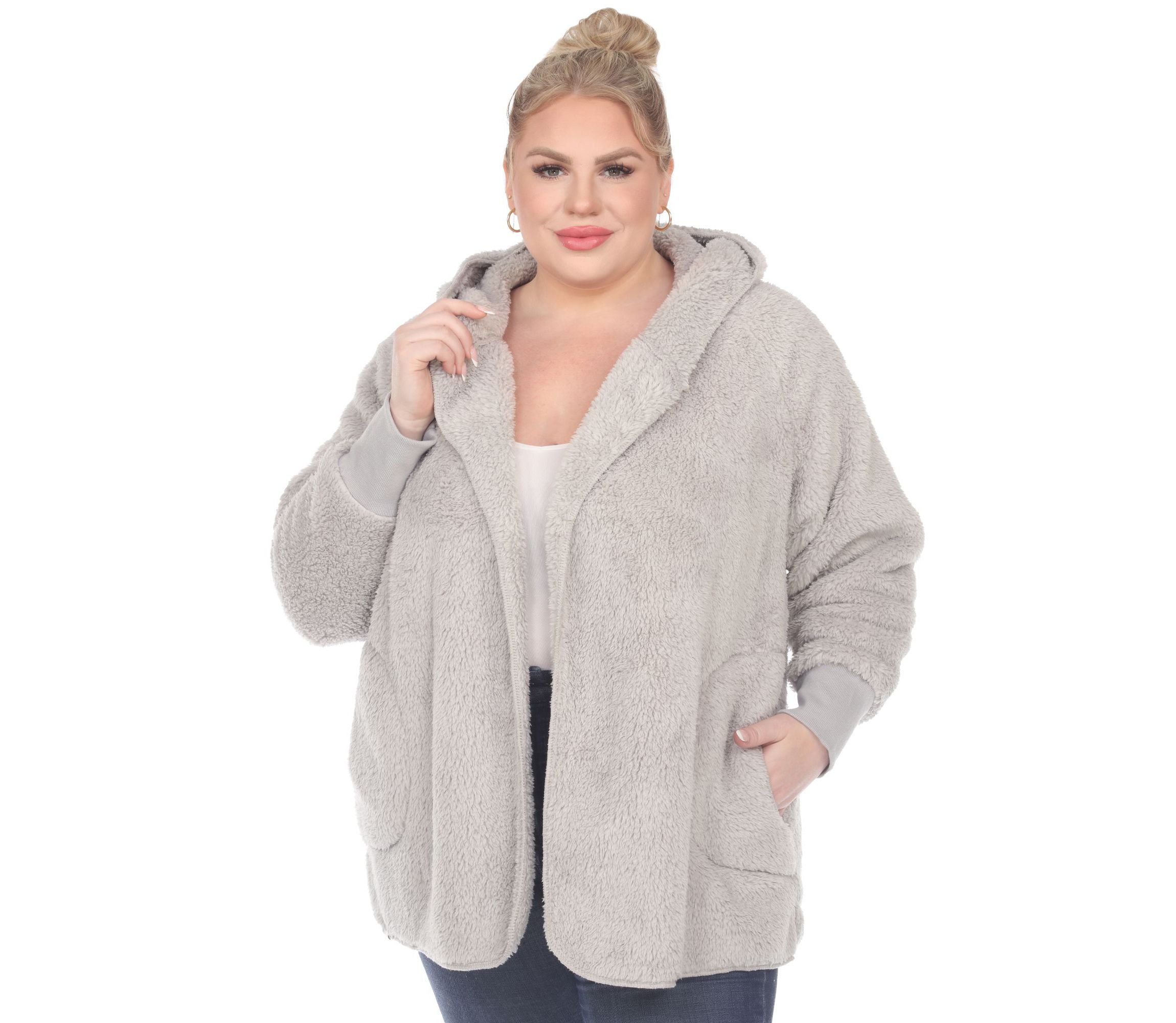 PS Plush Hooded Cardigan with Pockets