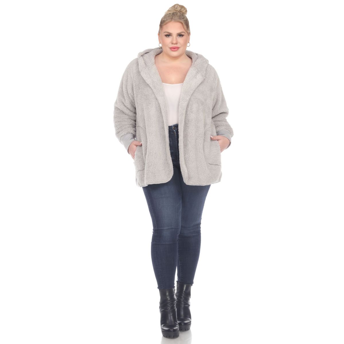 PS Plush Hooded Cardigan with Pockets