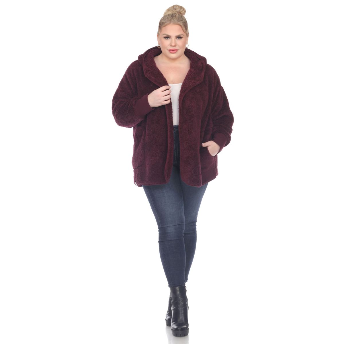 PS Plush Hooded Cardigan with Pockets