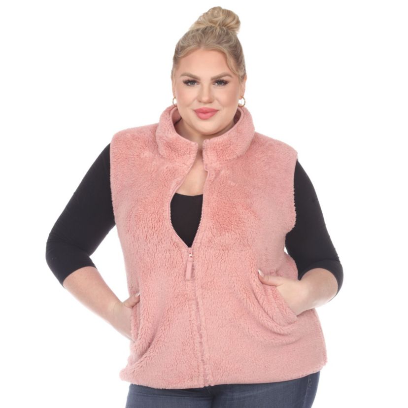 Plus Size Zip up sherpa vest