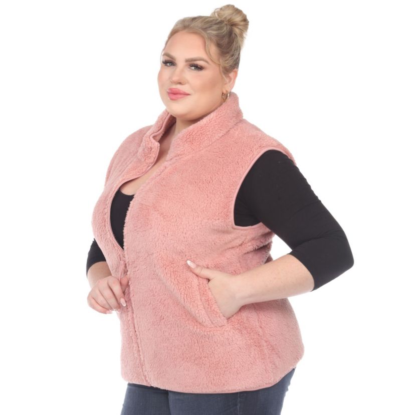 Plus Size Zip up sherpa vest