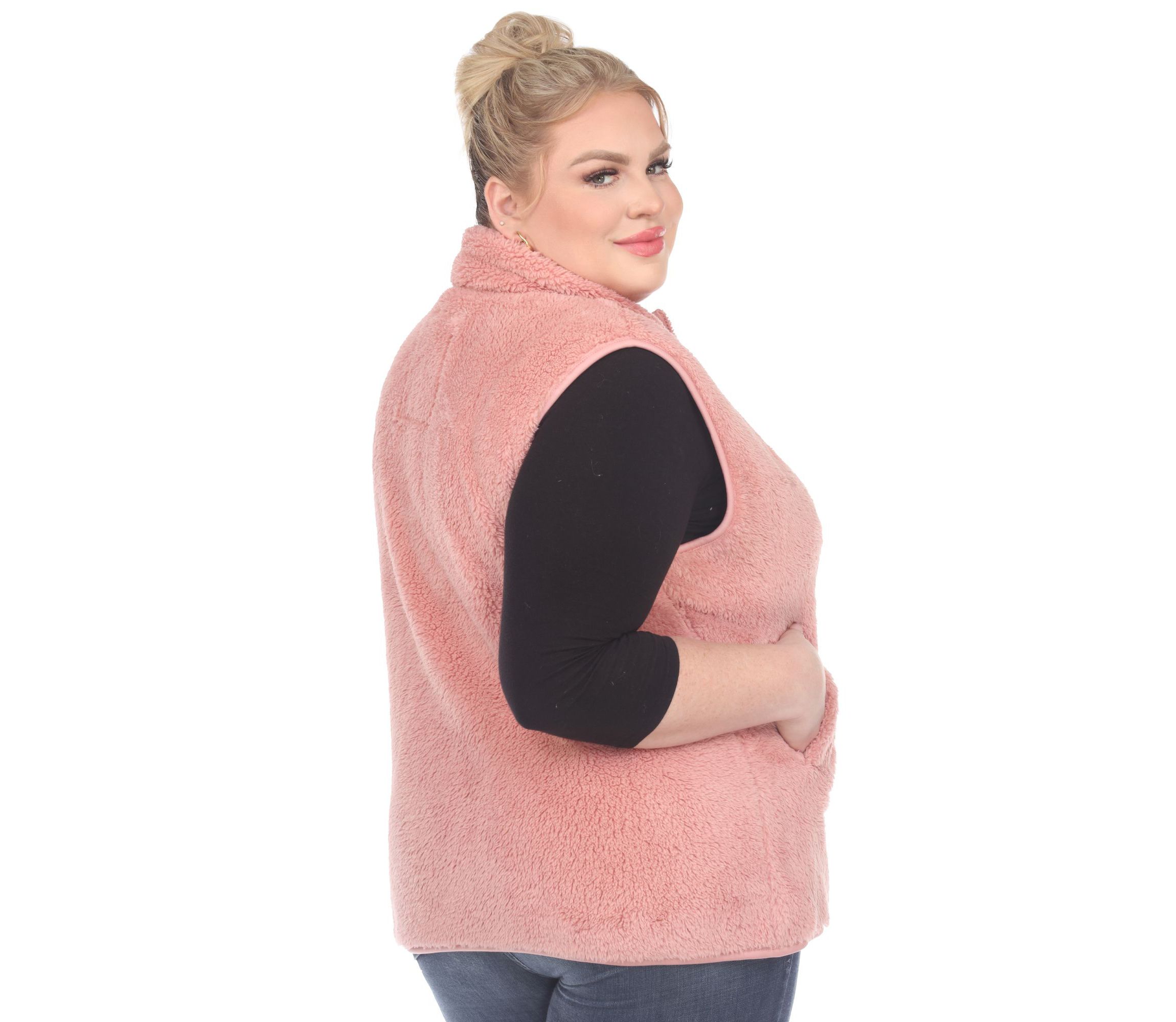 Plus Size Zip up sherpa vest