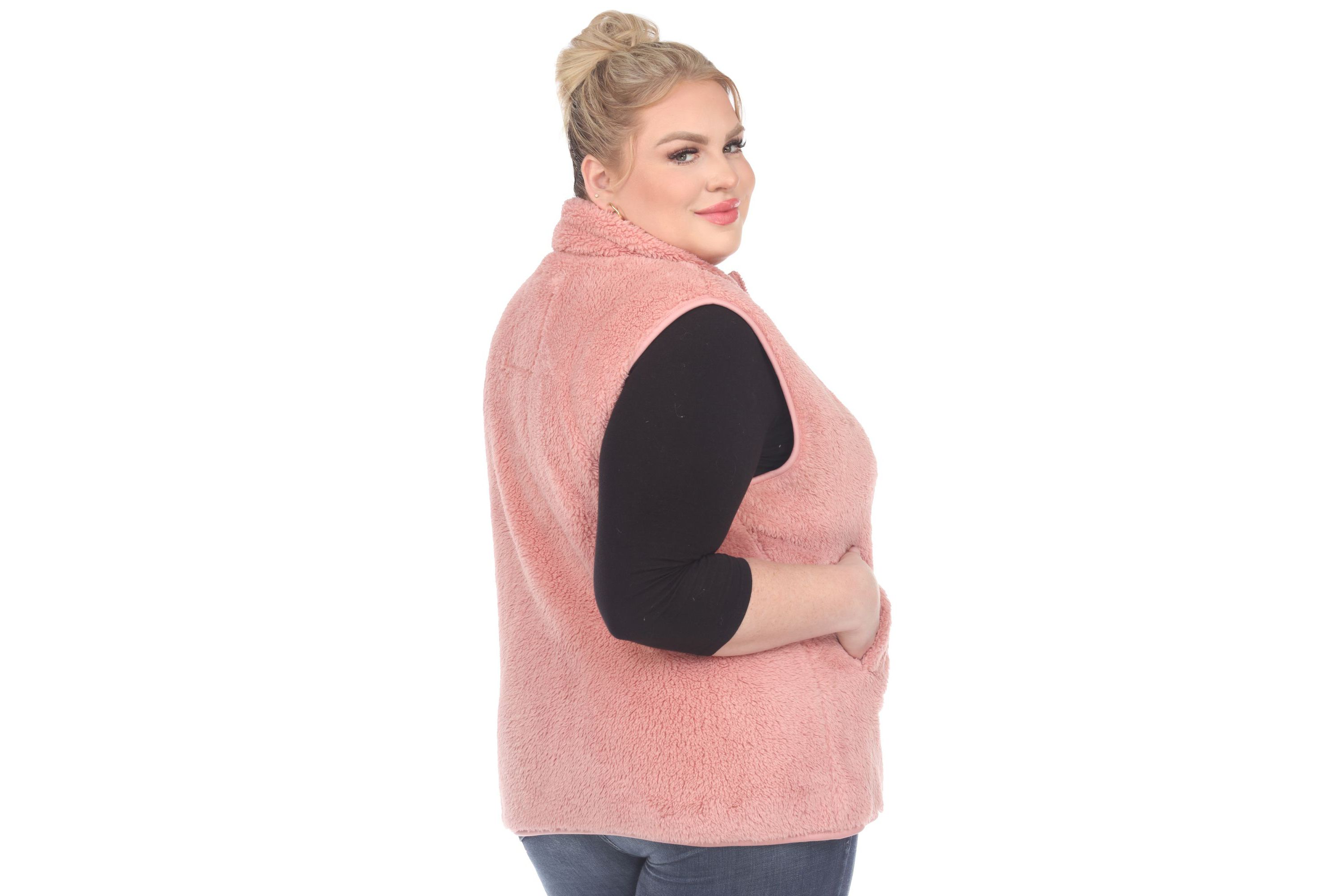 Plus Size Zip up sherpa vest