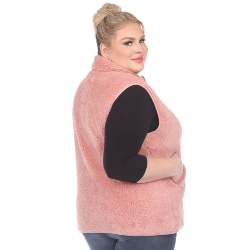 Plus Size Zip up sherpa vest
