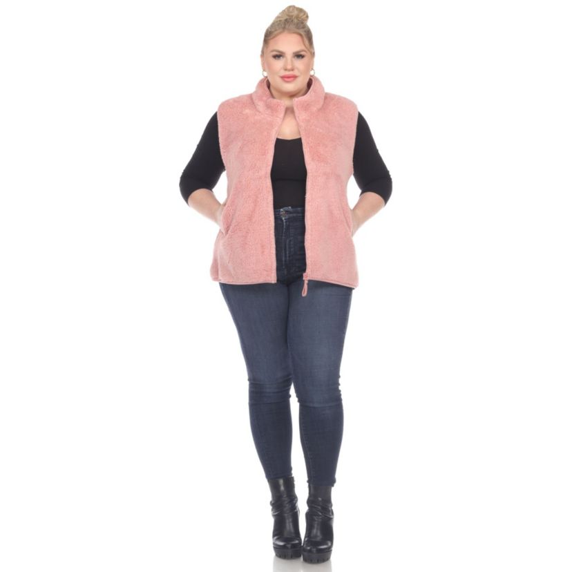 Plus Size Zip up sherpa vest