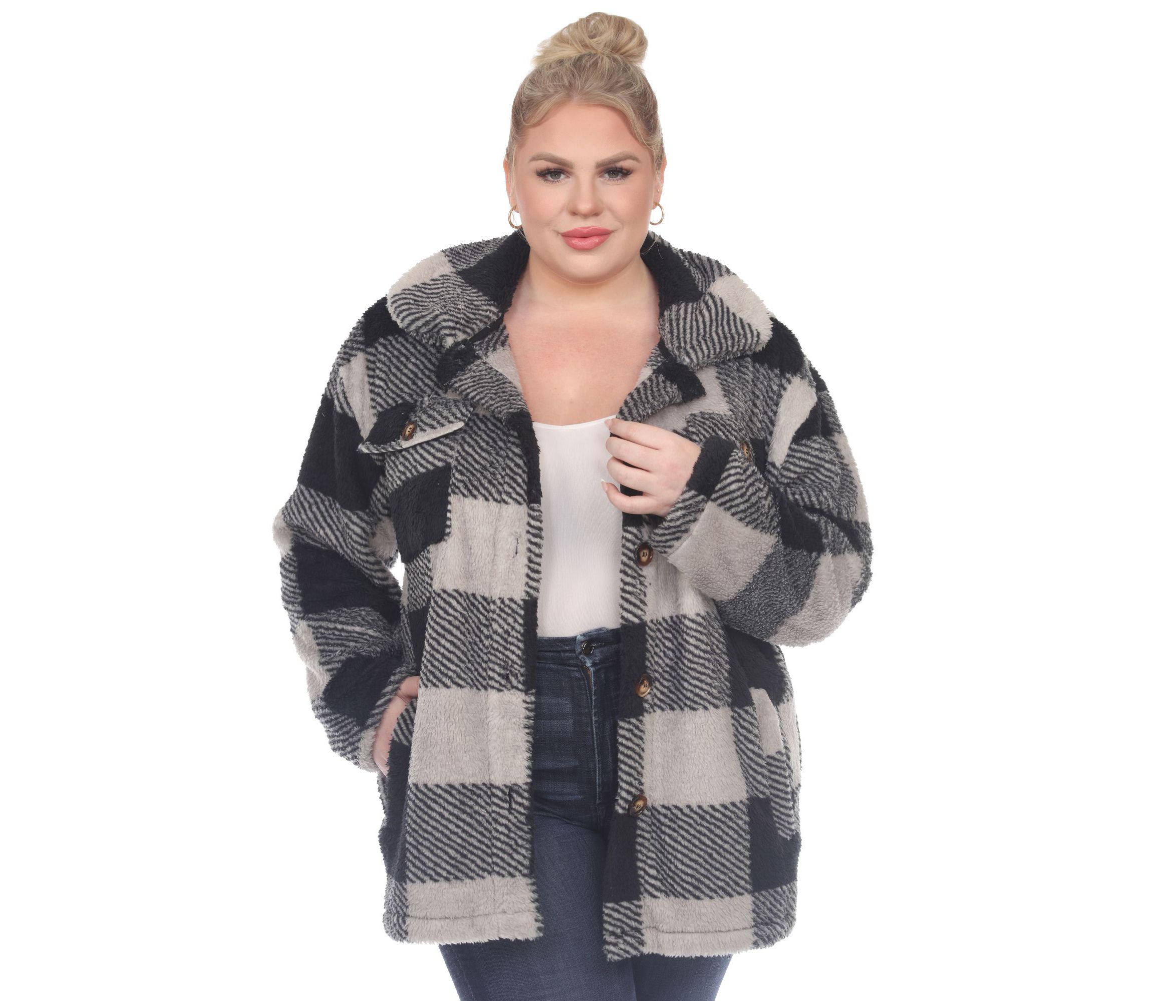 Plus Size Plaid Shacket