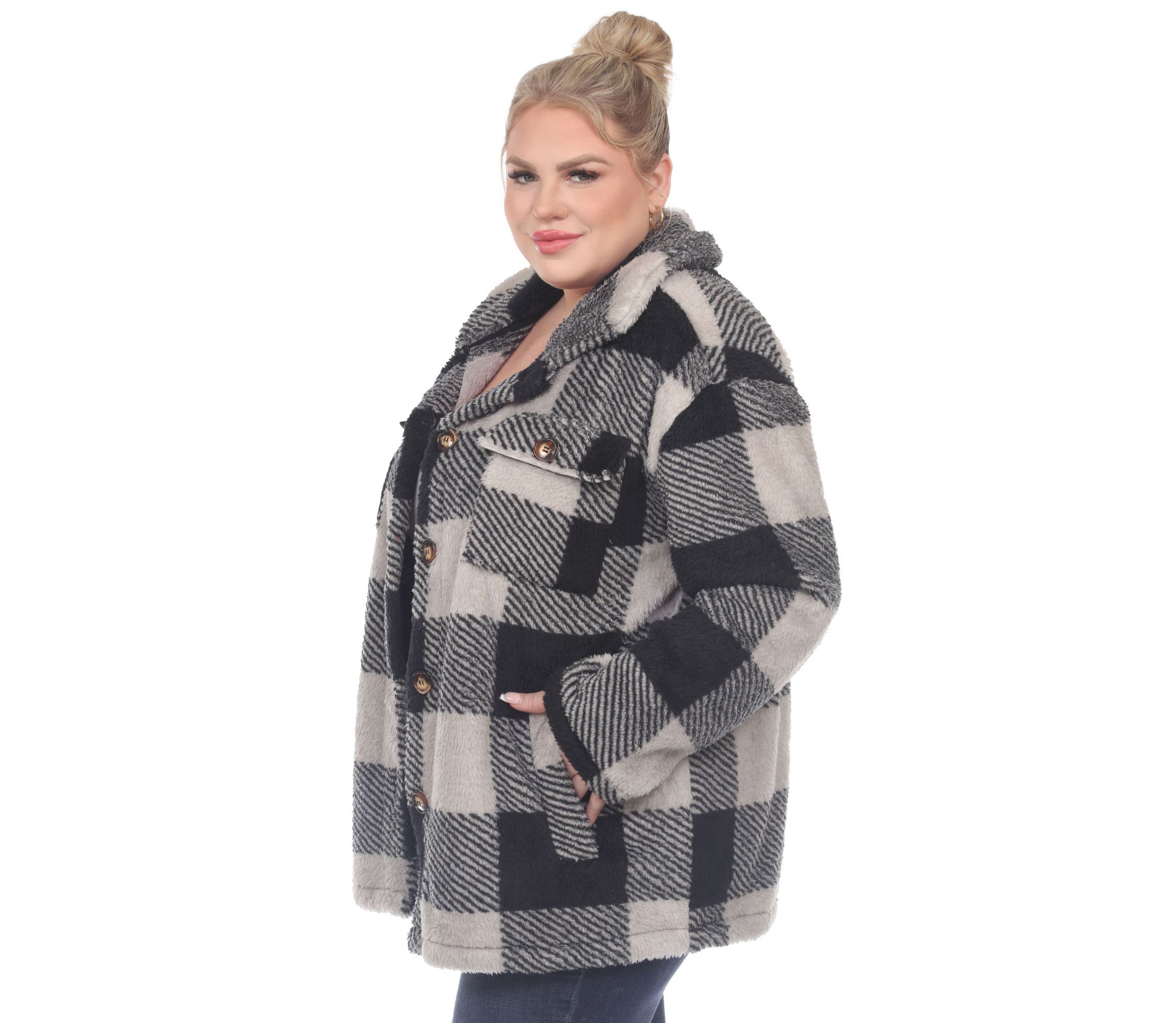 Plus Size Plaid Shacket
