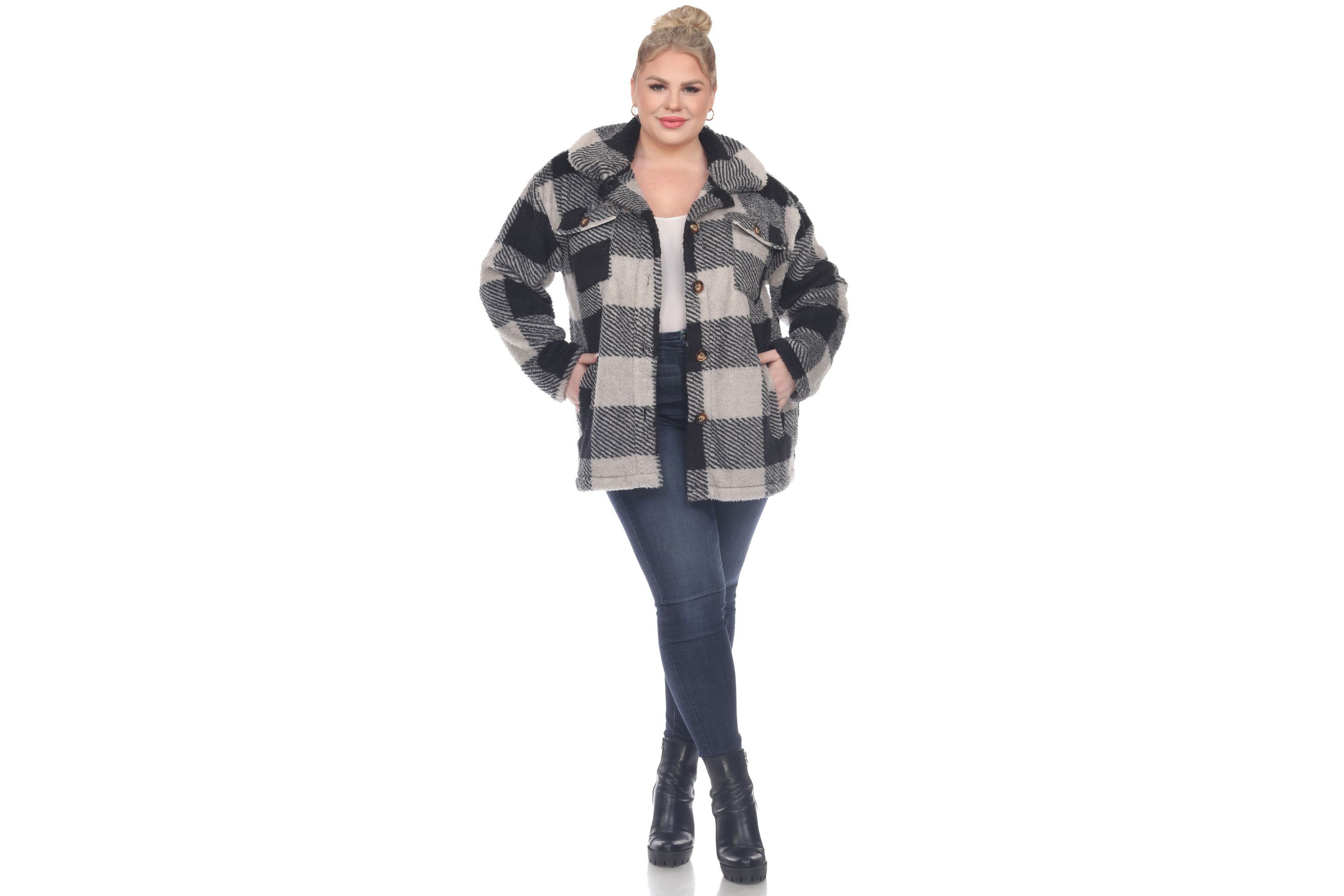Plus Size Plaid Shacket