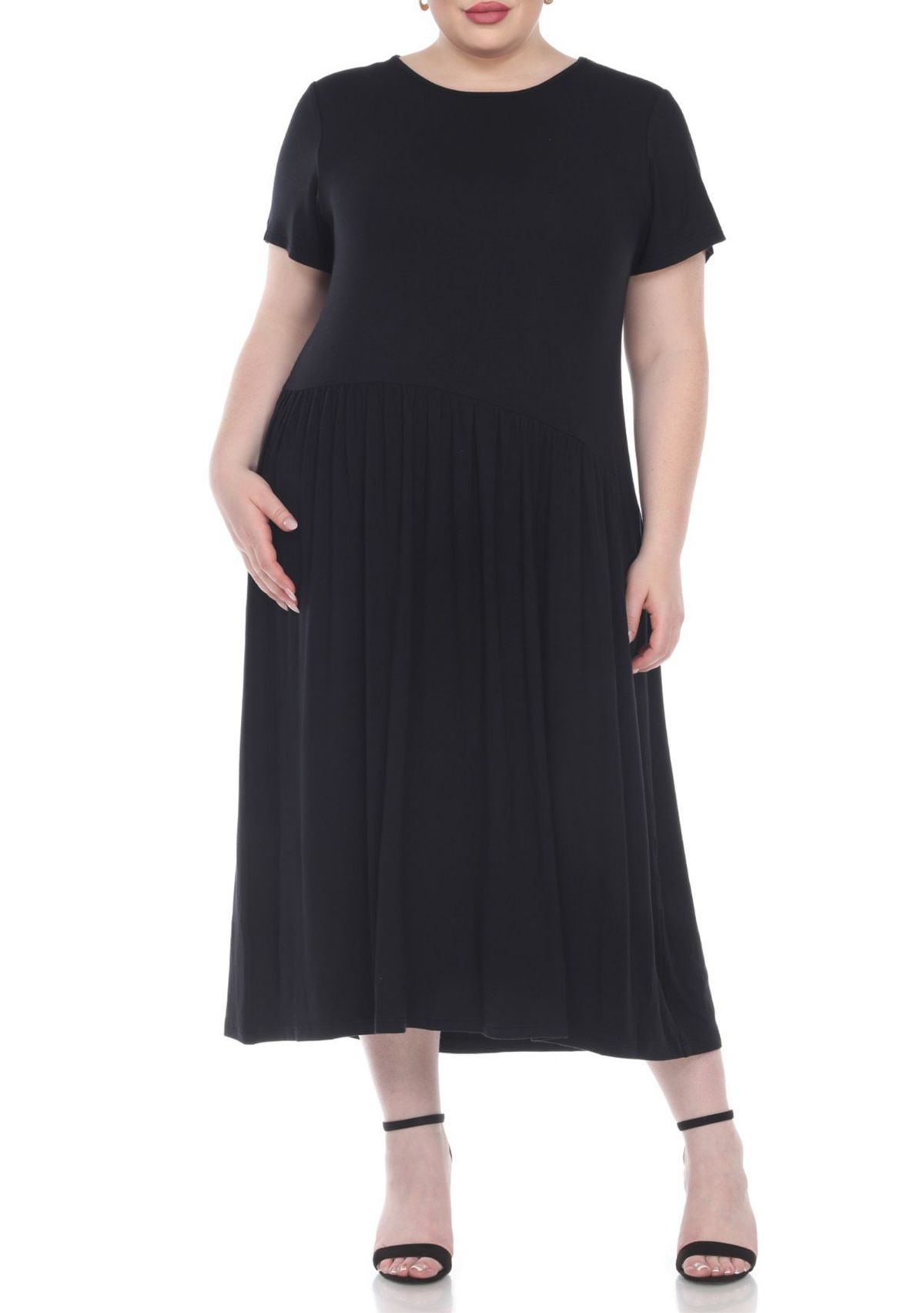 Plus Size Short Sleeves Maxi Dress