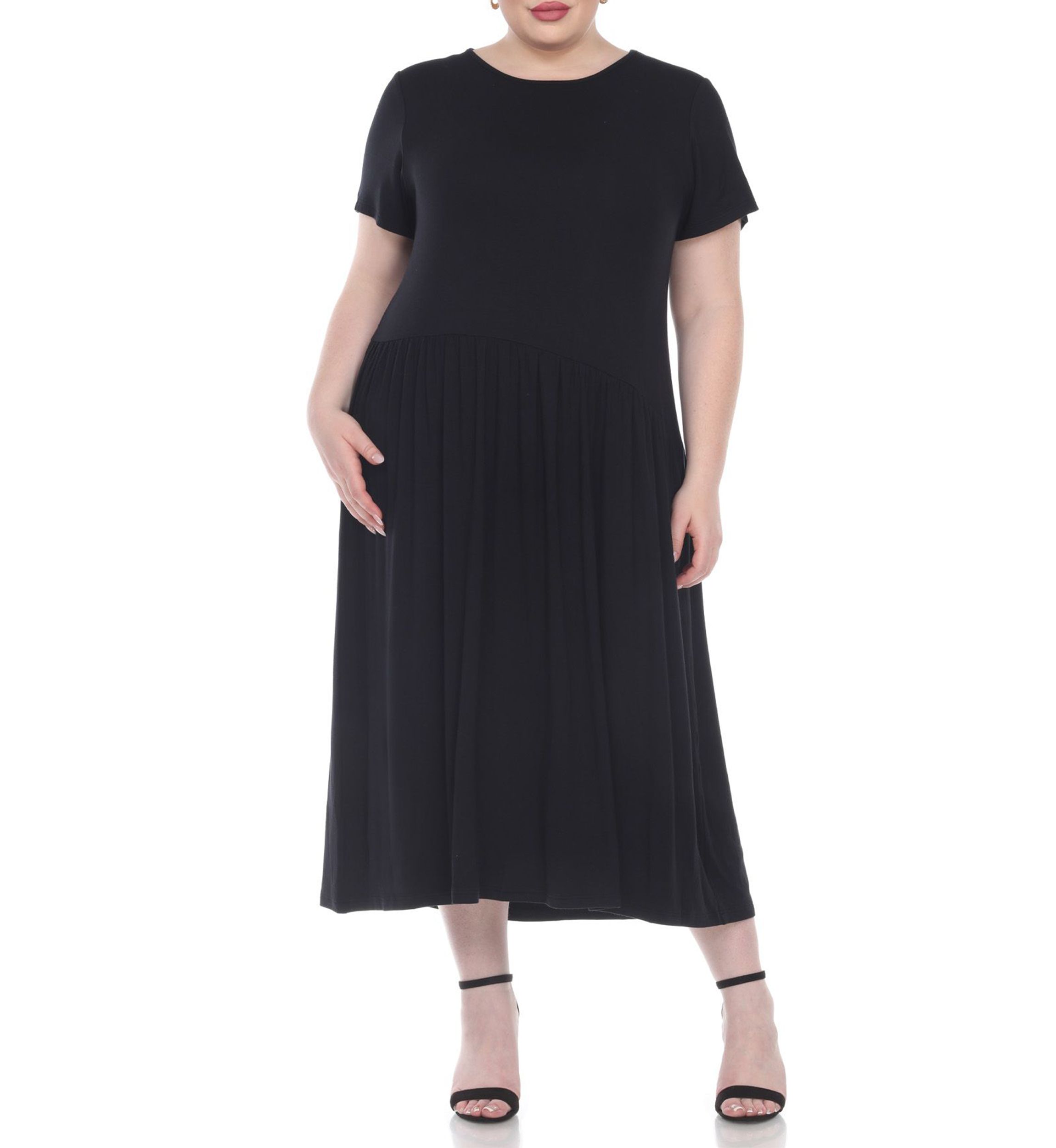 Plus Size Short Sleeves Maxi Dress
